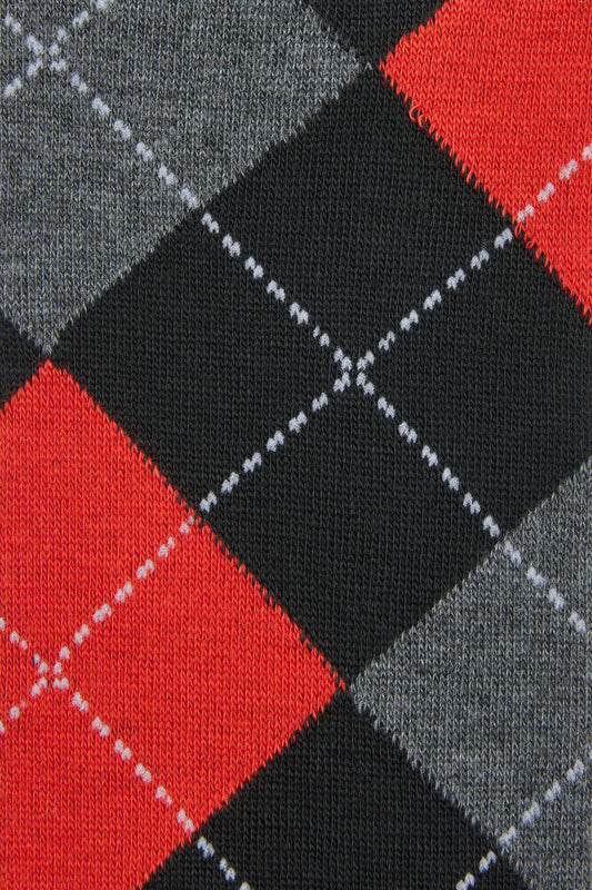 Dangerfield - Long Argyle Socks - black-red