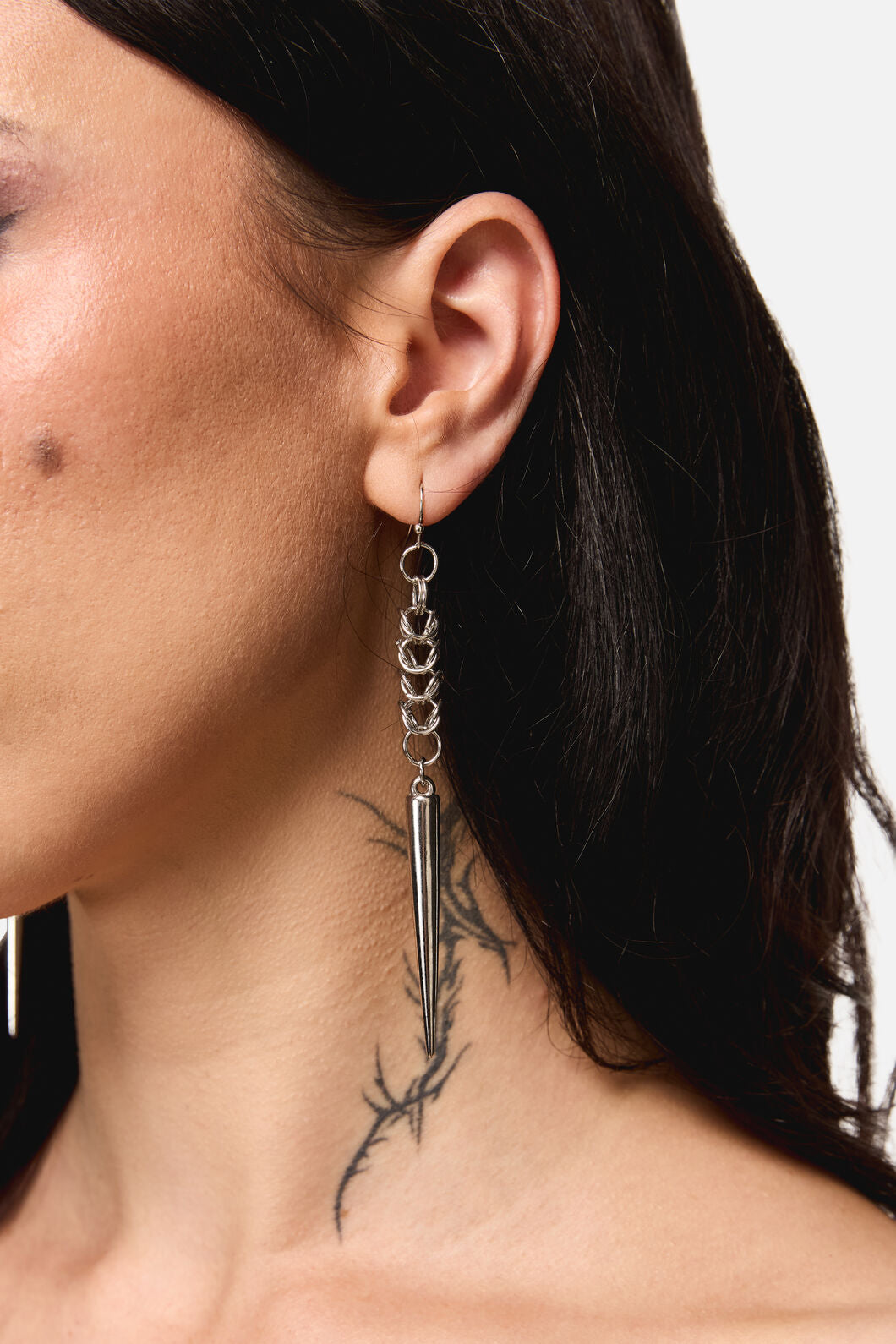 Dangerfield - Chainmail Drop Earrings - silver