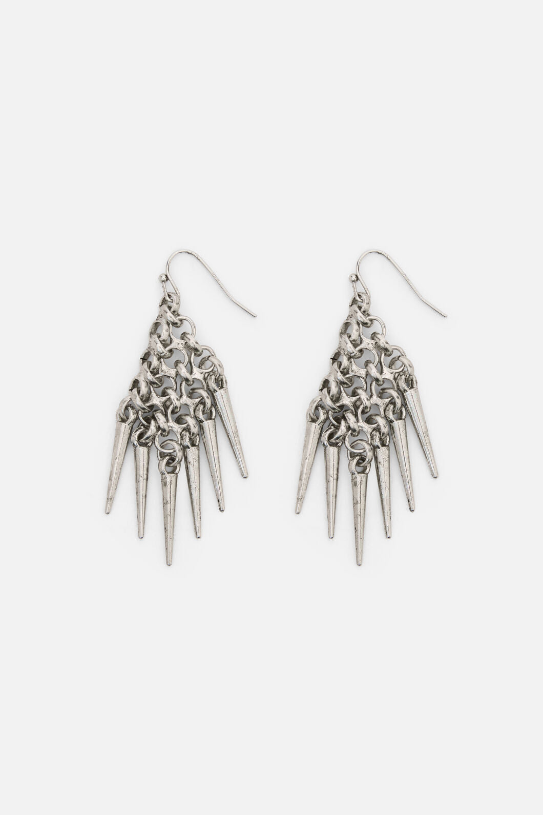 Dangerfield - Chain Mail Spike Earrings - silver