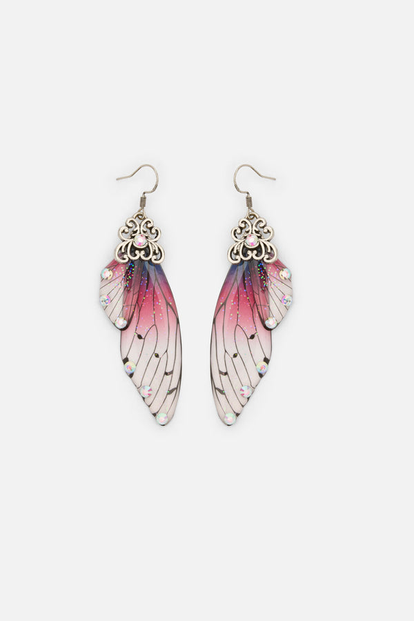 Dangerfield - Plum Ornate Wing Earrings - plum