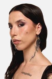 Dangerfield - Blue Ornate Wing Earrings - blue