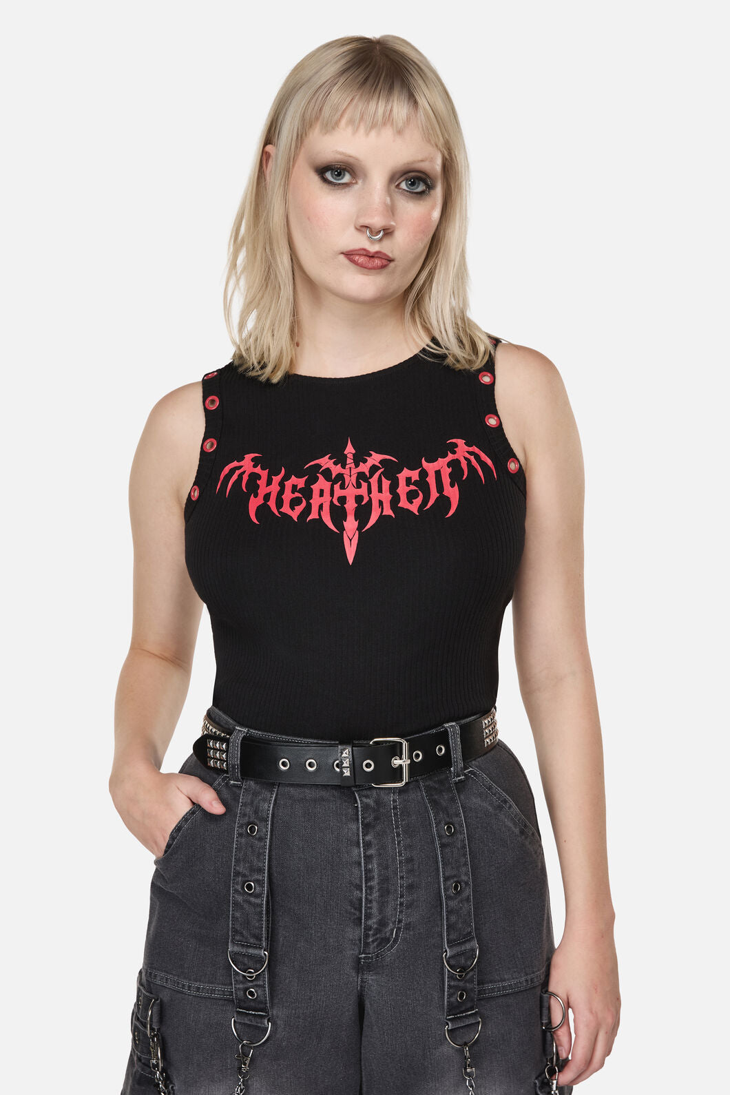 Dangerfield - Pyramid Stud Belt - black
