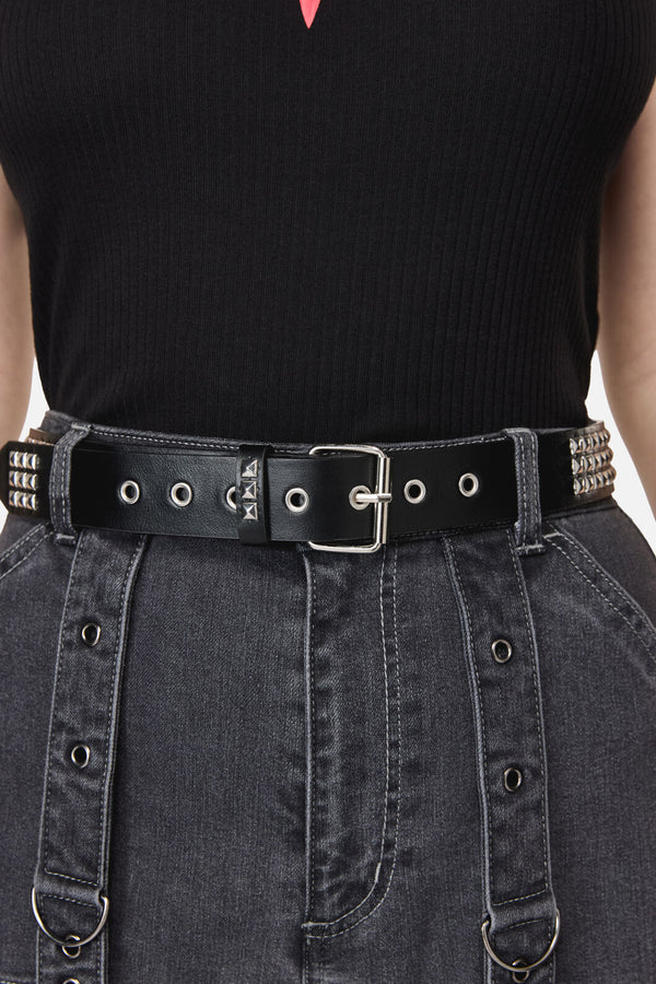 Dangerfield - Pyramid Stud Belt - black