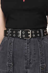 Dangerfield - Black Cotton Webbing Belt - black