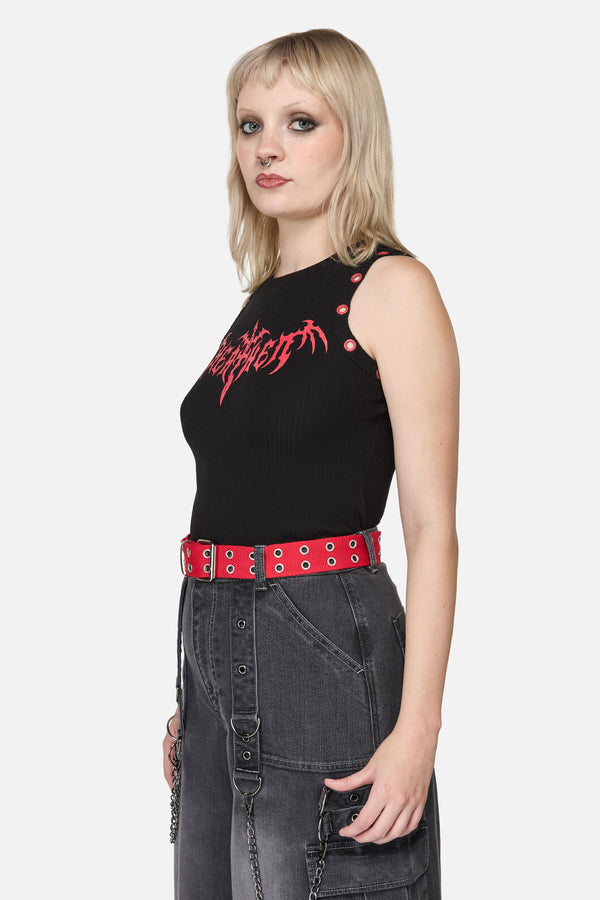 Dangerfield - Red Cotton Webbing Belt - red