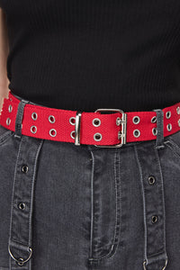 Dangerfield - Red Cotton Webbing Belt - red