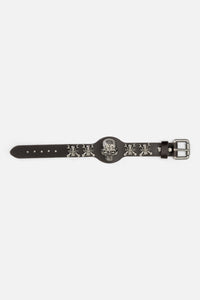 Dangerfield - Skull Leather Cuff - dark-red