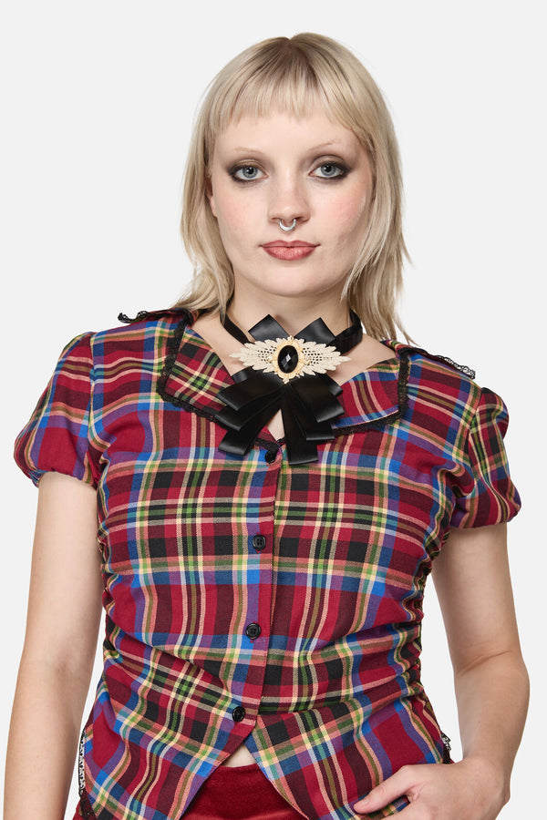 Dangerfield - Ribbon Ornate Neck Bow - black
