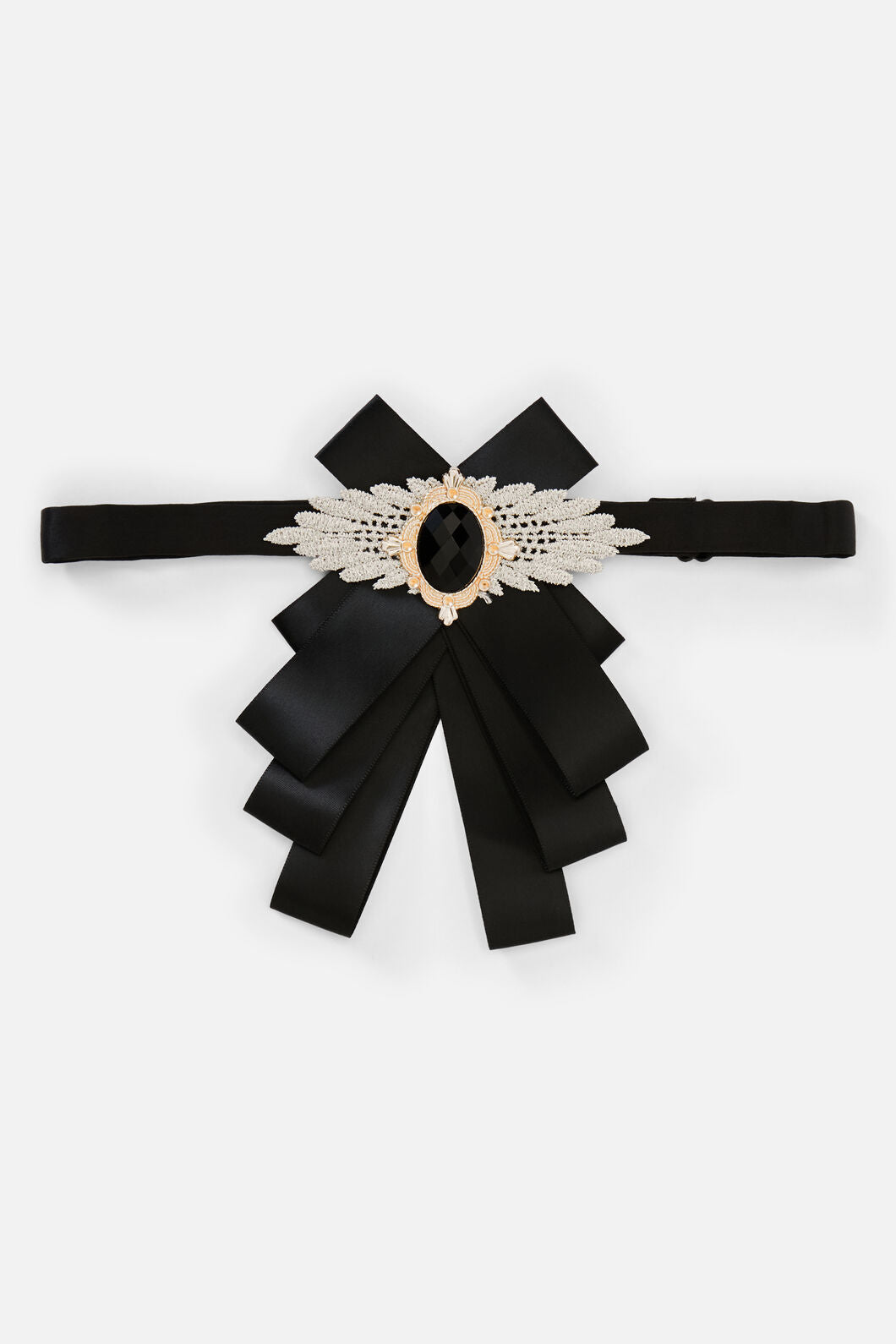 Dangerfield - Ribbon Ornate Neck Bow - black