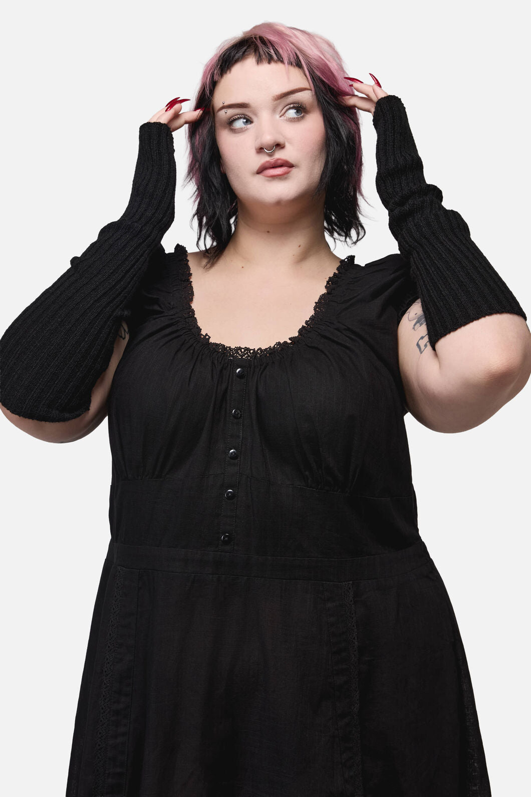 Dangerfield - Long Fingerless Gloves - black