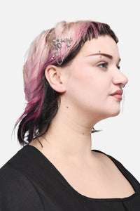 Dangerfield - Sparkle Chain Star Hair Clip - silver