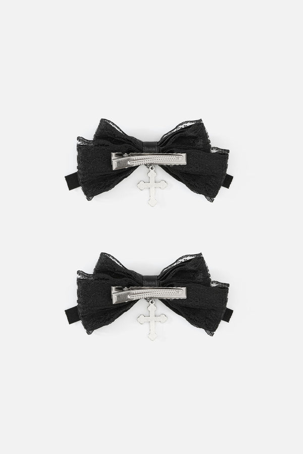 Dangerfield - Cross Bow Slide Hair Clip Set - black