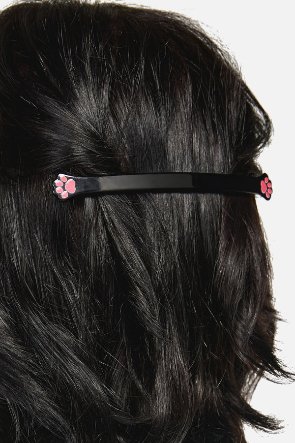 Dangerfield - Cat Paw Barrette Hair Clip - black