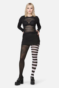 Dangerfield - Plain & Striped Tights - black-white