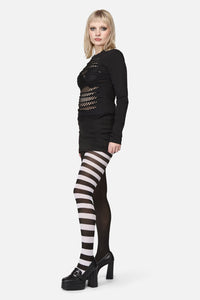Dangerfield - Plain & Striped Tights - black-white