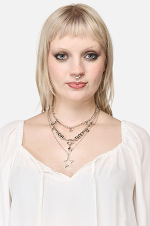 Dangerfield - Layered Star Necklace - silver