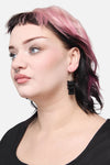 Dangerfield - Black Furry Cat Earrings - black