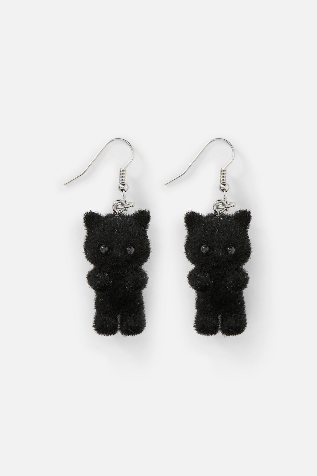 Dangerfield - Black Furry Cat Earrings - black