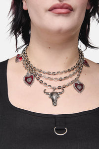 Dangerfield - Layered Charm Necklace - silver
