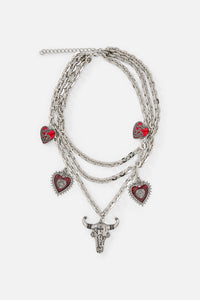 Dangerfield - Layered Charm Necklace - silver