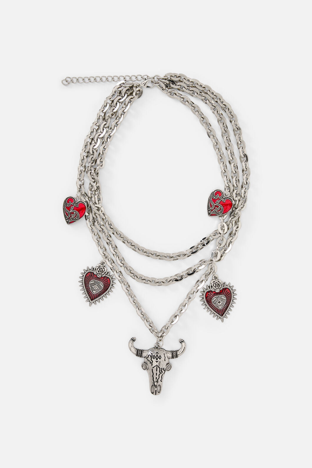 Dangerfield - Layered Charm Necklace - silver