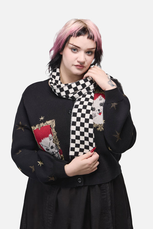 Dangerfield - Checkerboard Scarf - black-white
