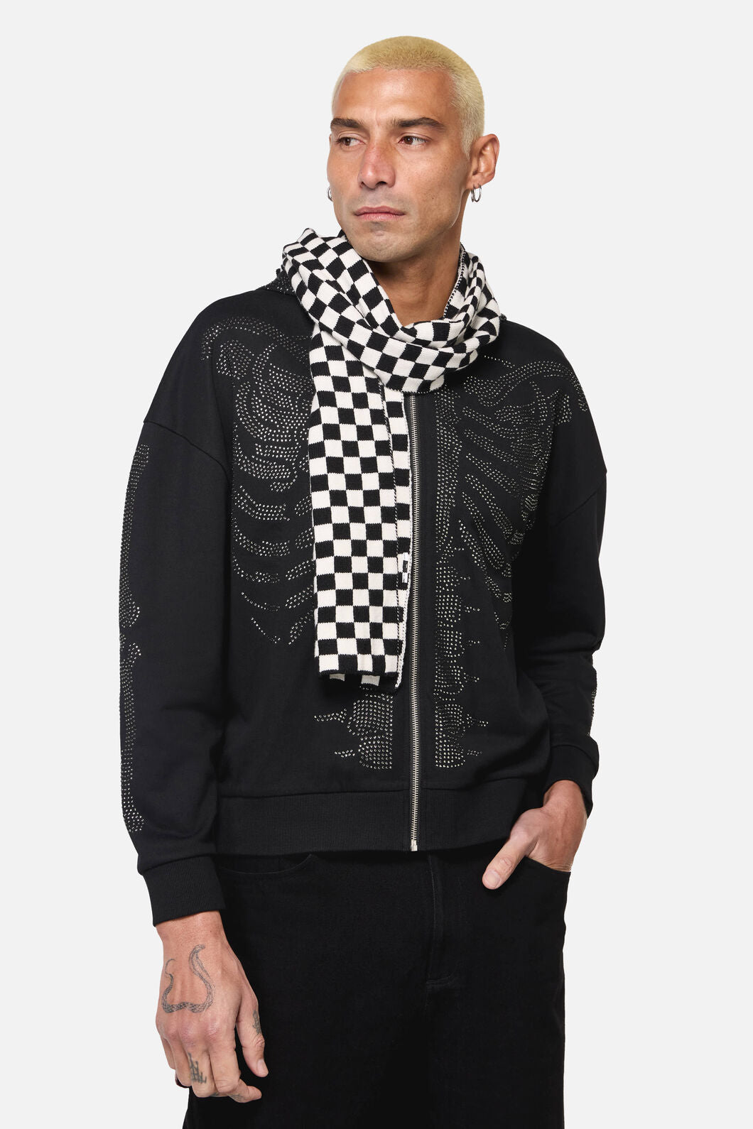 Dangerfield - Checkerboard Scarf - black-white