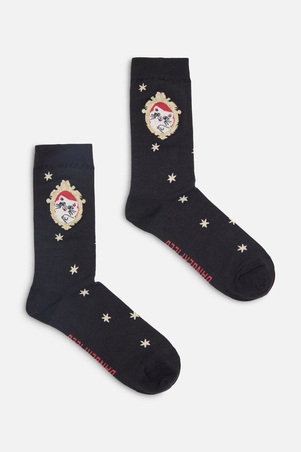 Dangerfield - Official Cat Portrait Sock - black
