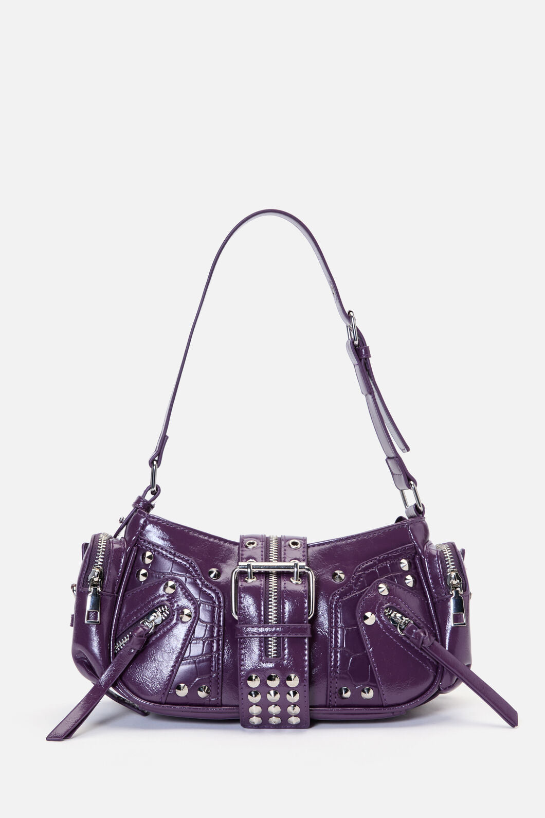 Dangerfield - Moto Stud Zip Bag - purple
