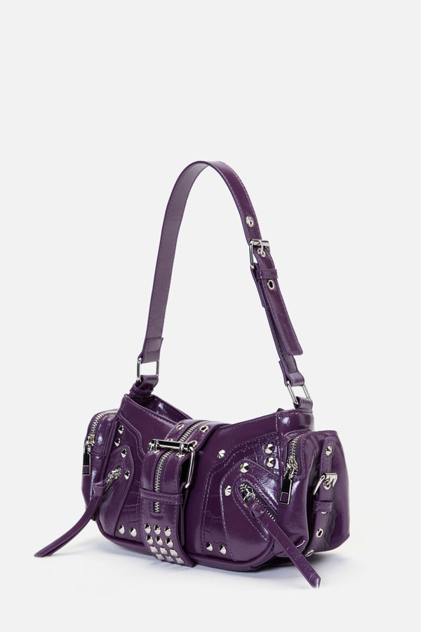 Dangerfield - Moto Stud Zip Bag - purple