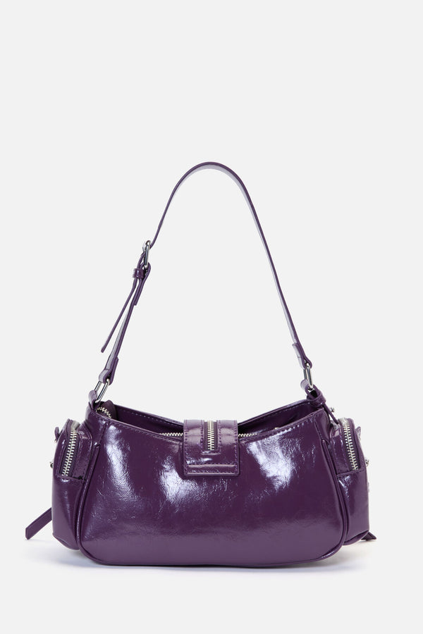 Dangerfield - Moto Stud Zip Bag - purple
