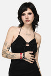 Dangerfield - Round Stud Cuff Set - black-red