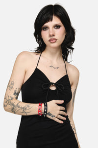 Dangerfield - Round Stud Cuff Set - black-red