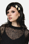 Dangerfield - Fried Egg Hair Clips - white-yellow