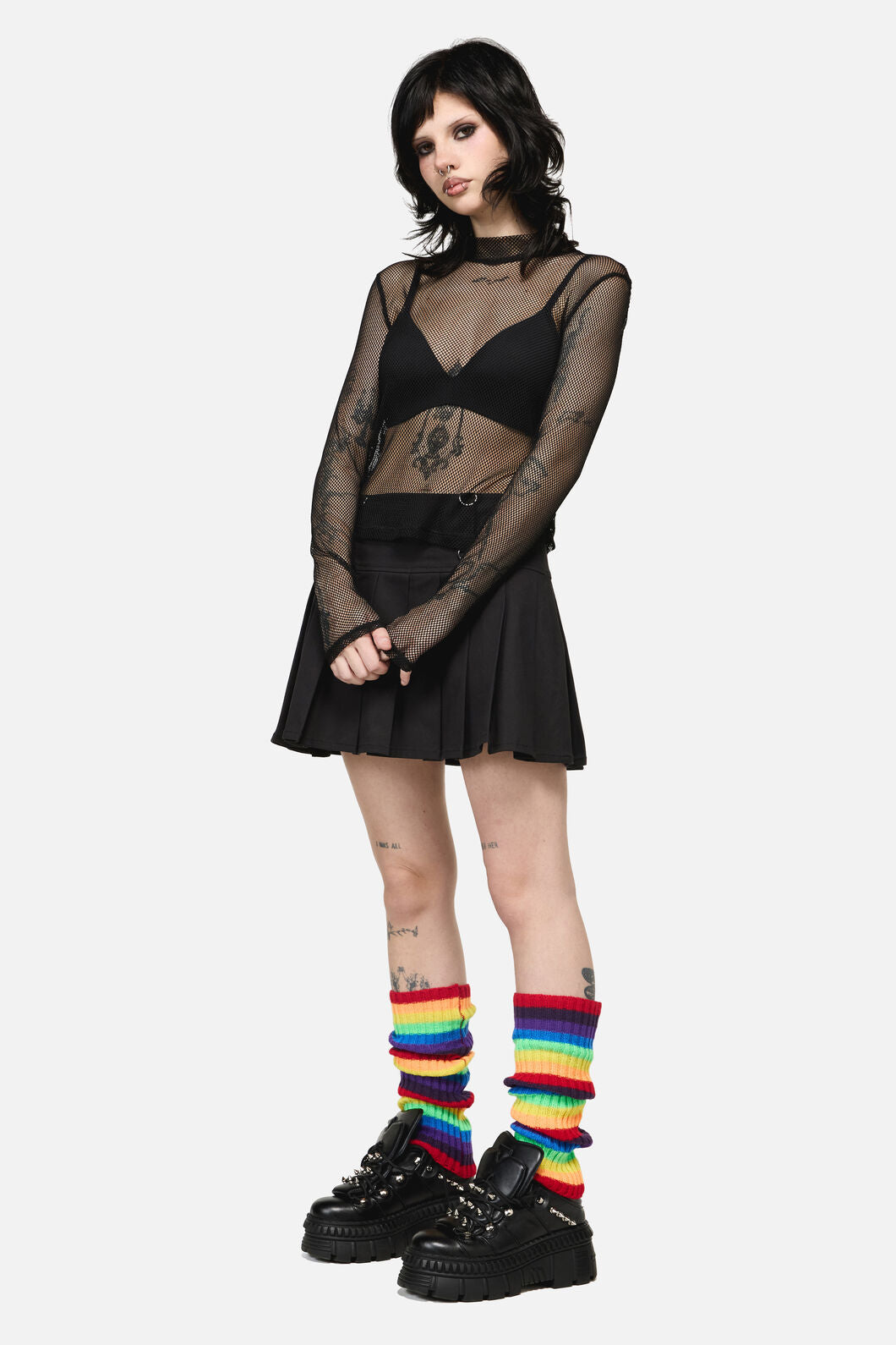 Dangerfield - Rainbow Rib Legwarmers - rainbow