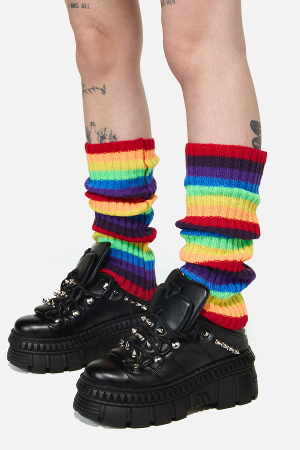 Dangerfield - Rainbow Rib Legwarmers - rainbow