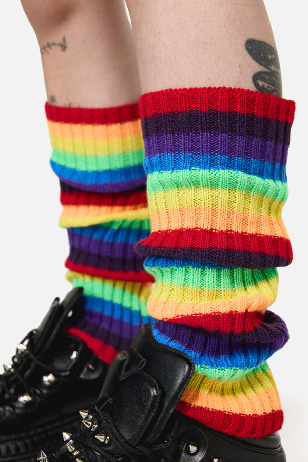 Dangerfield - Rainbow Rib Legwarmers - rainbow