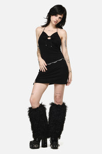 Dangerfield - Shaggy Faux Fur Legwarmers - black