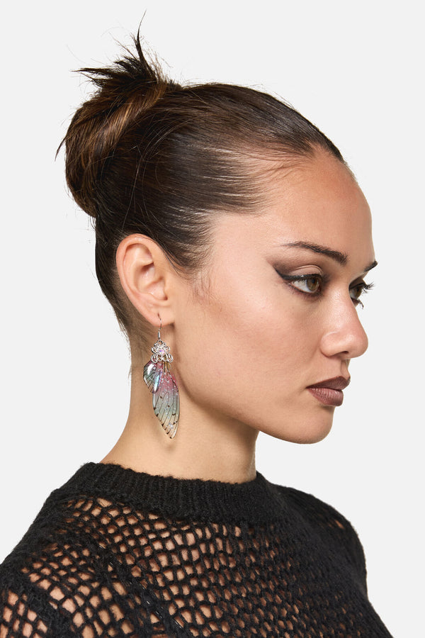 Dangerfield - Rainbow Sparkle Wing Earrings - multi