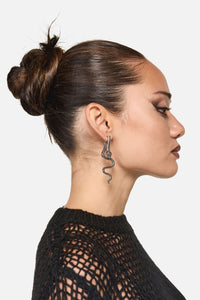 Dangerfield - Through The Ear Snake Earrings - silver