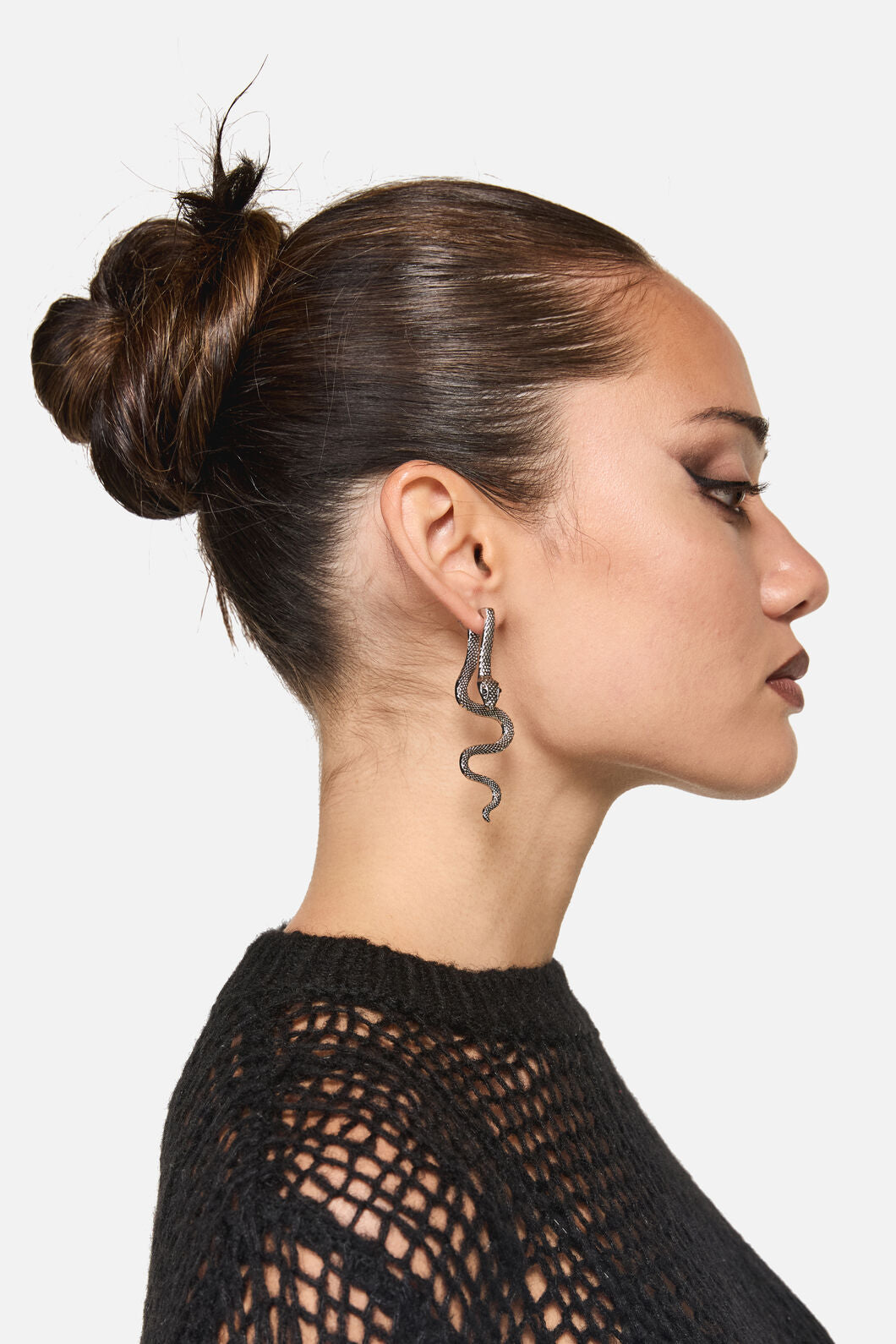 Dangerfield - Through The Ear Snake Earrings - silver