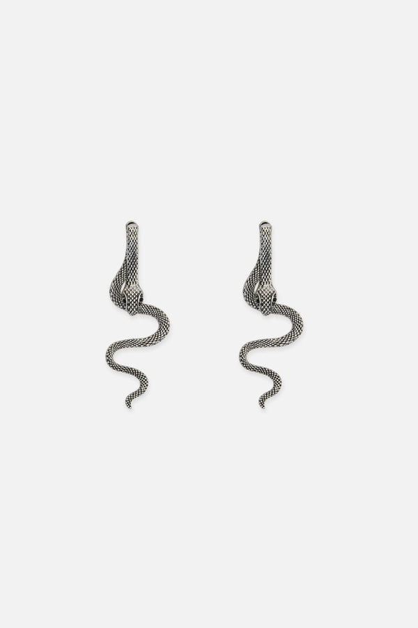 Dangerfield - Through The Ear Snake Earrings - silver