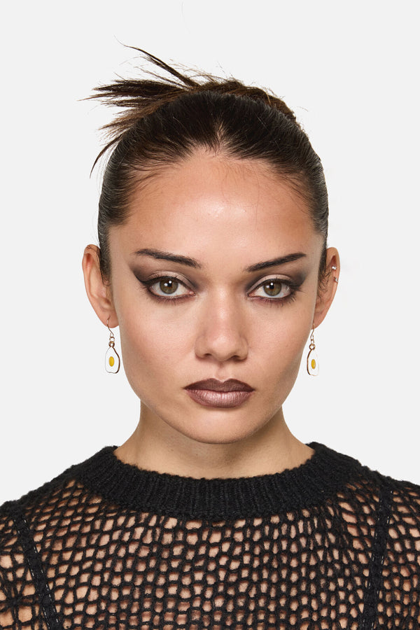 Dangerfield - Fried Egg Earrings - white-yellow