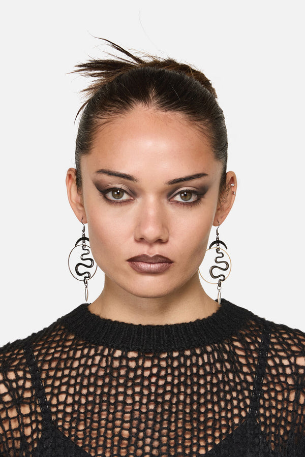 Dangerfield - Celestial Snake Earrings - silver-gold