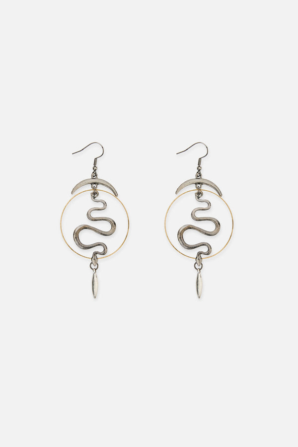 Dangerfield - Celestial Snake Earrings - silver-gold