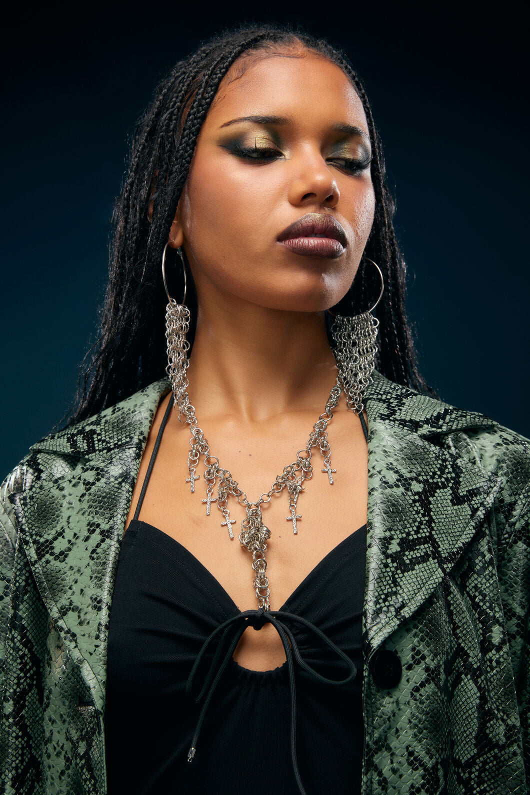 Dangerfield - Hoop Chainmail Earrings - silver