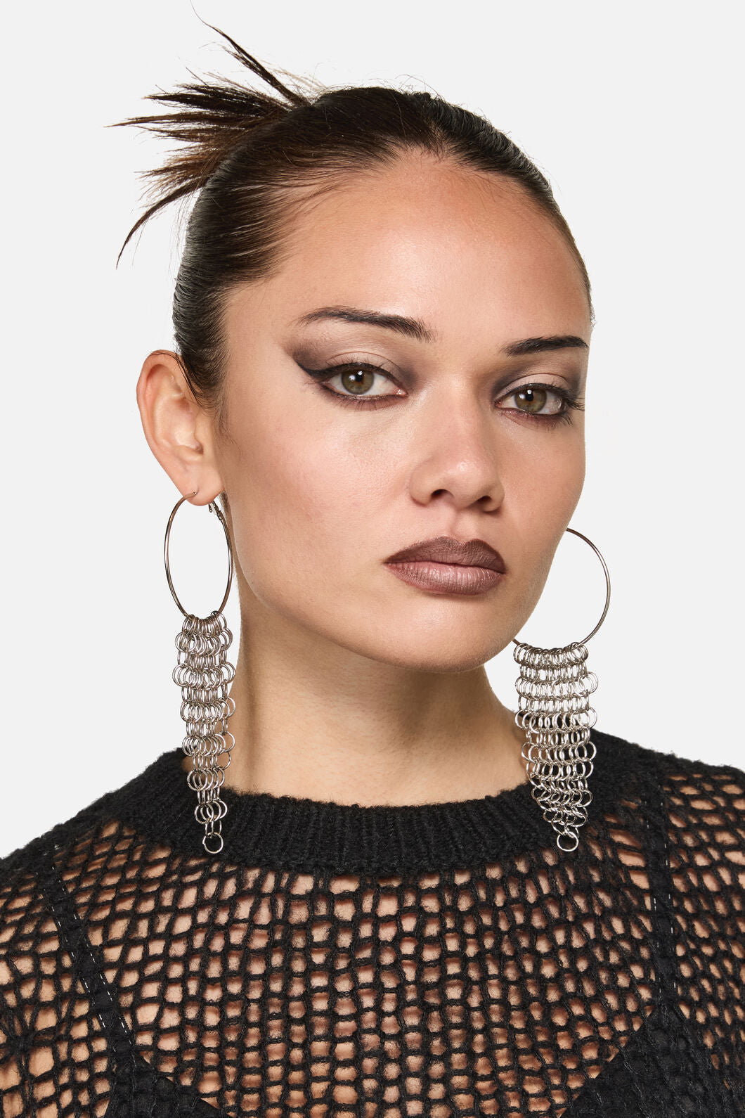 Dangerfield - Hoop Chainmail Earrings - silver