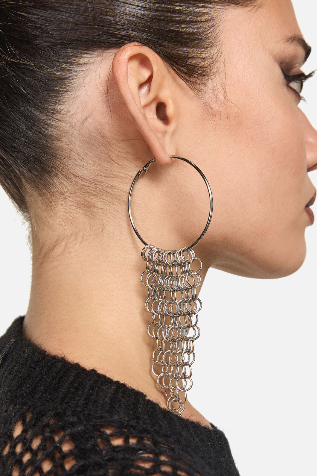 Dangerfield - Hoop Chainmail Earrings - silver