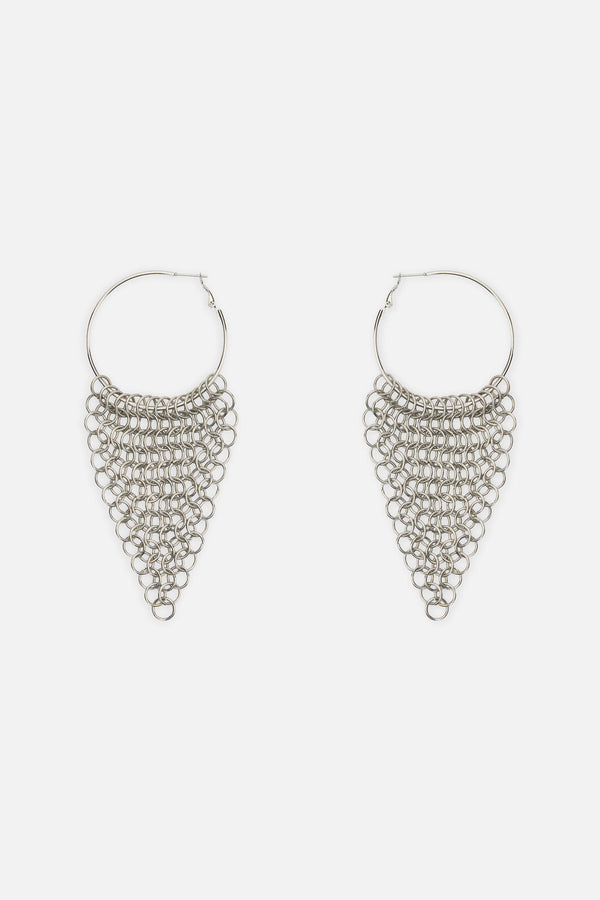 Dangerfield - Hoop Chainmail Earrings - silver