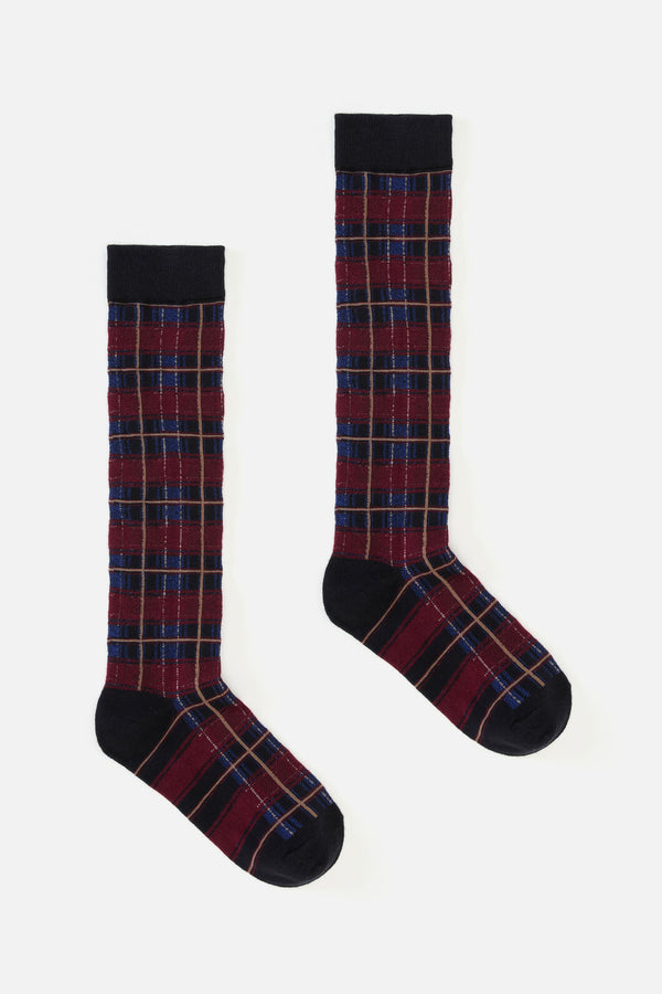 Dangerfield - Black Long Tartan Socks - black